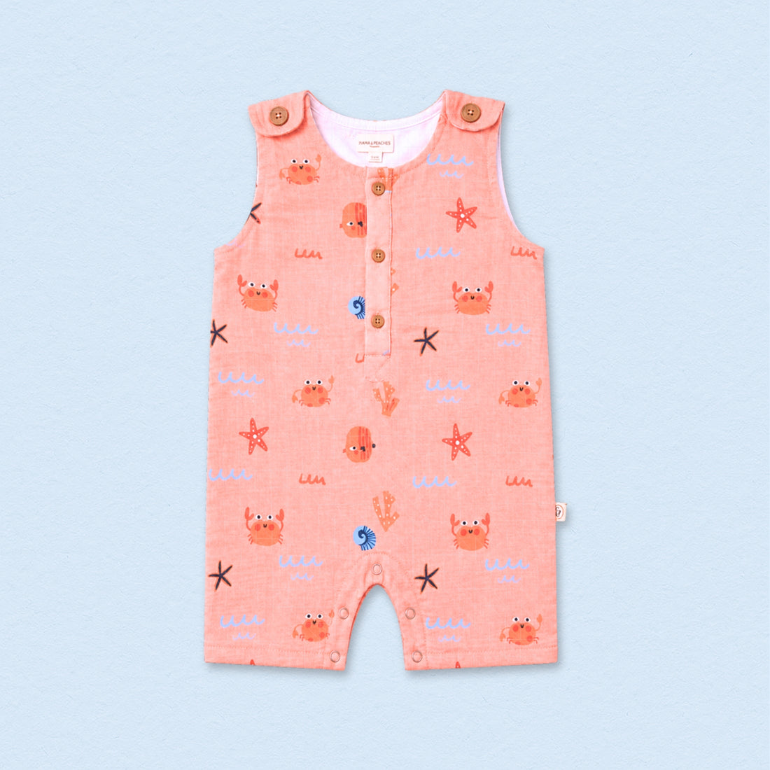 Crabs Muslin Double Layer Romper