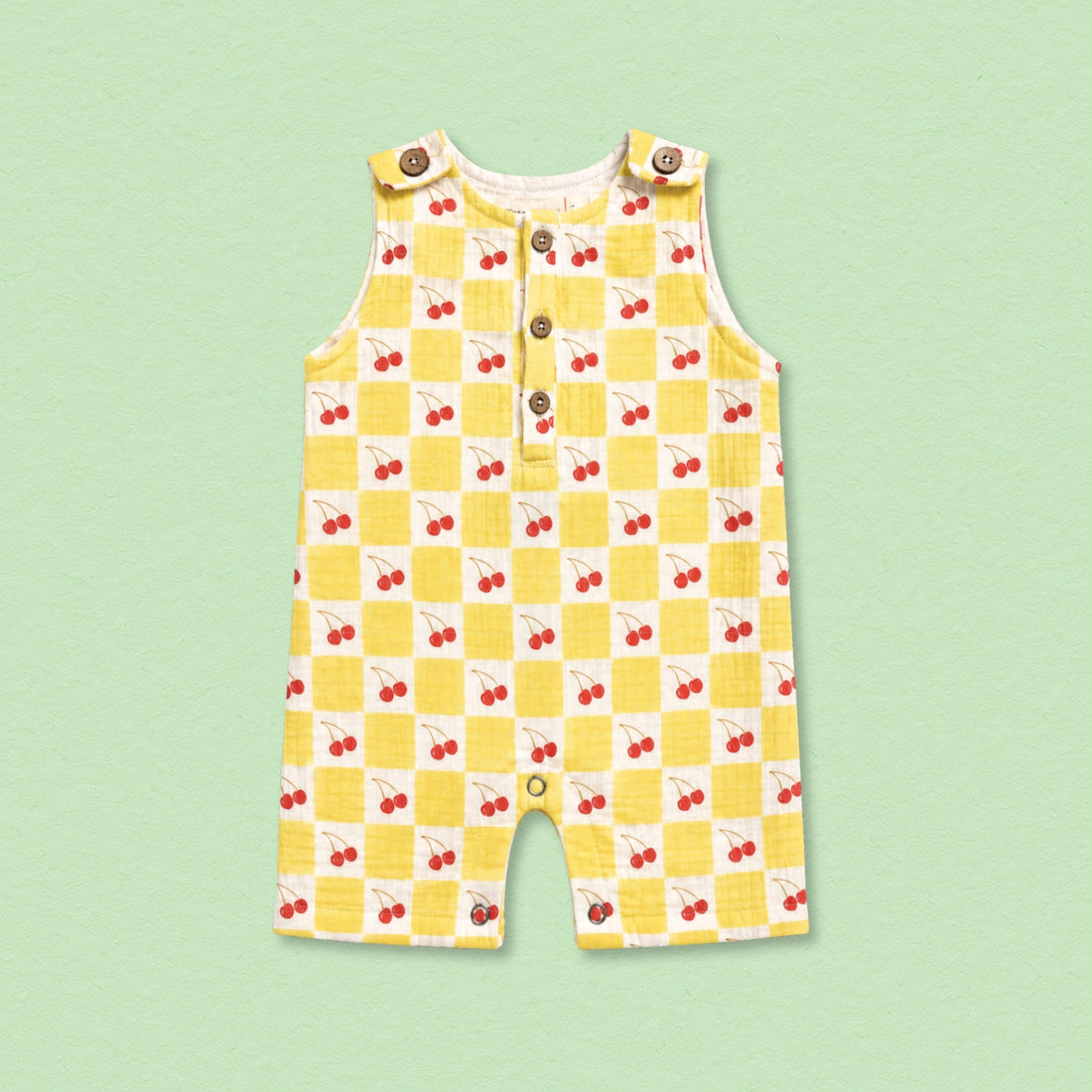 Very Cherry Muslin Double Layer Romper