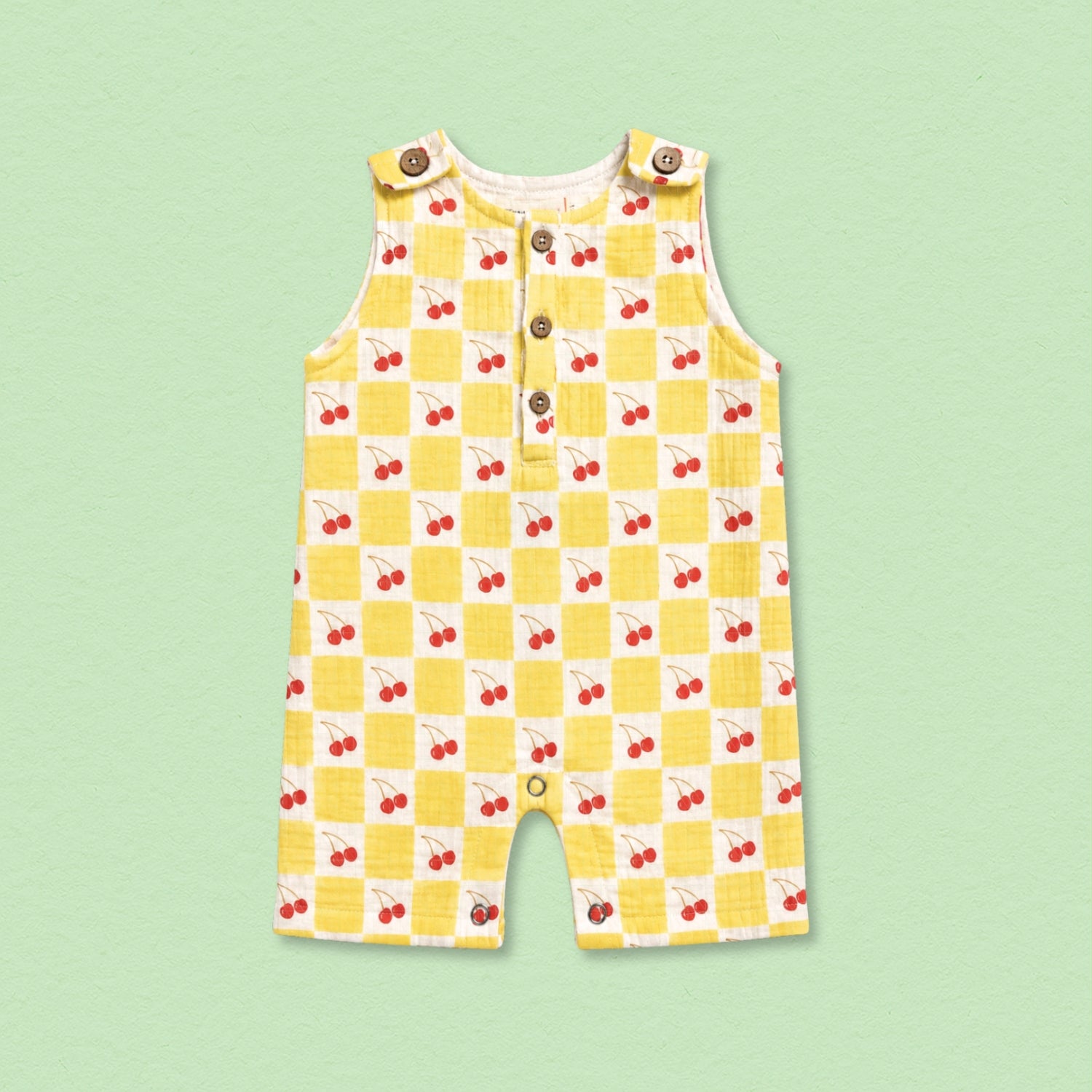 Very Cherry Muslin Double Layer Romper