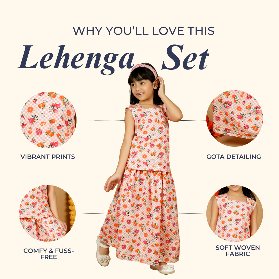 Fruity Gingham Lehenga Set