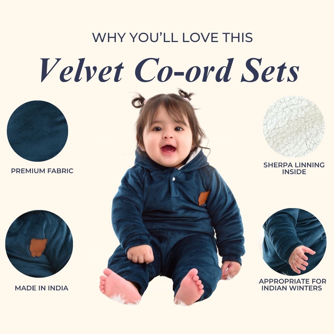 Royal Teddy Velvet Co-ord Set with Sherpa