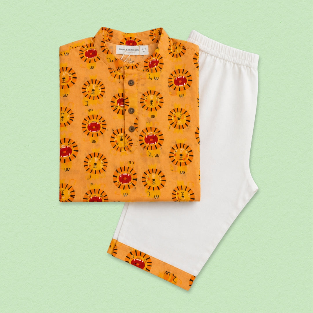 Lion King Cotton Kurta Set