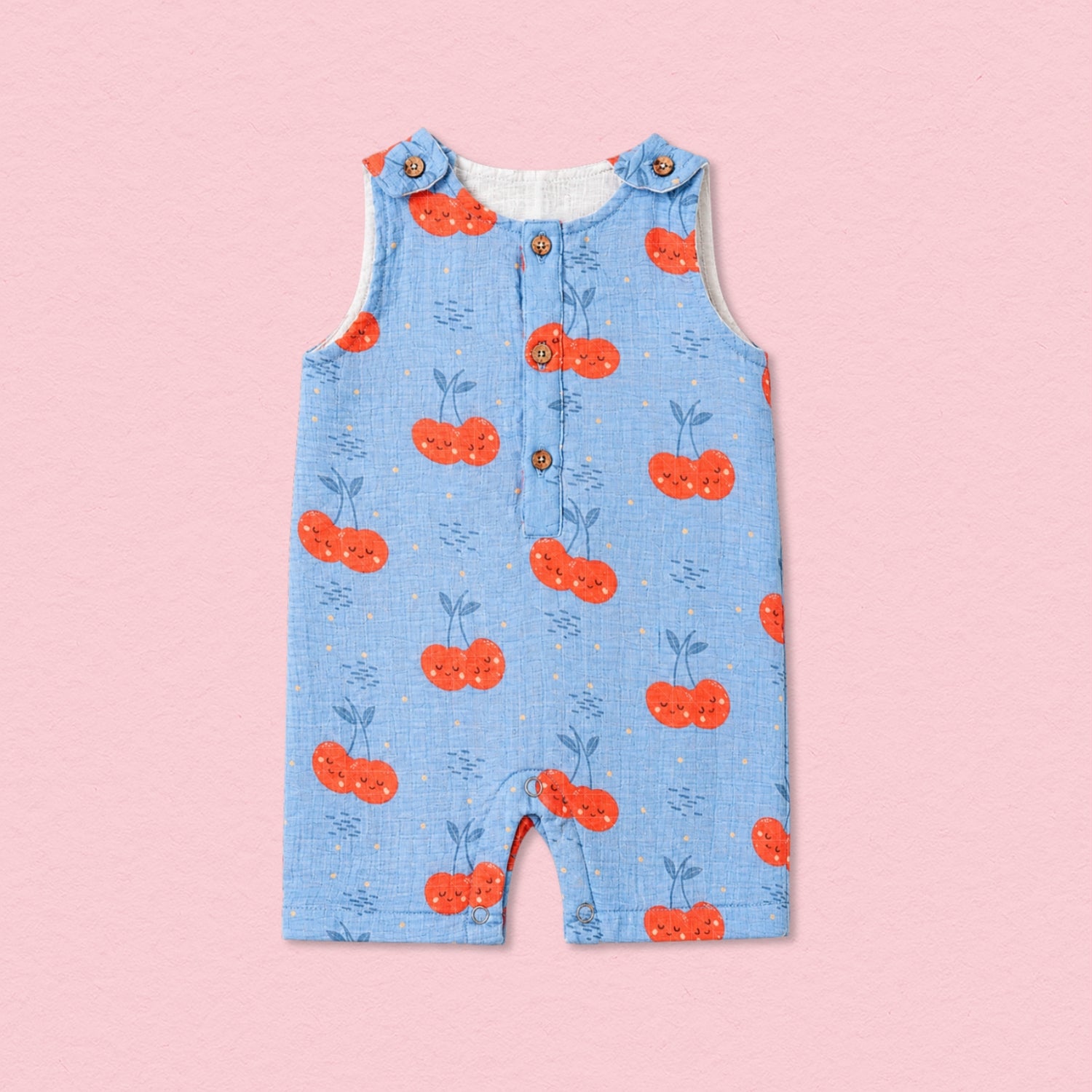 Cheeryful Muslin Double Layer Romper