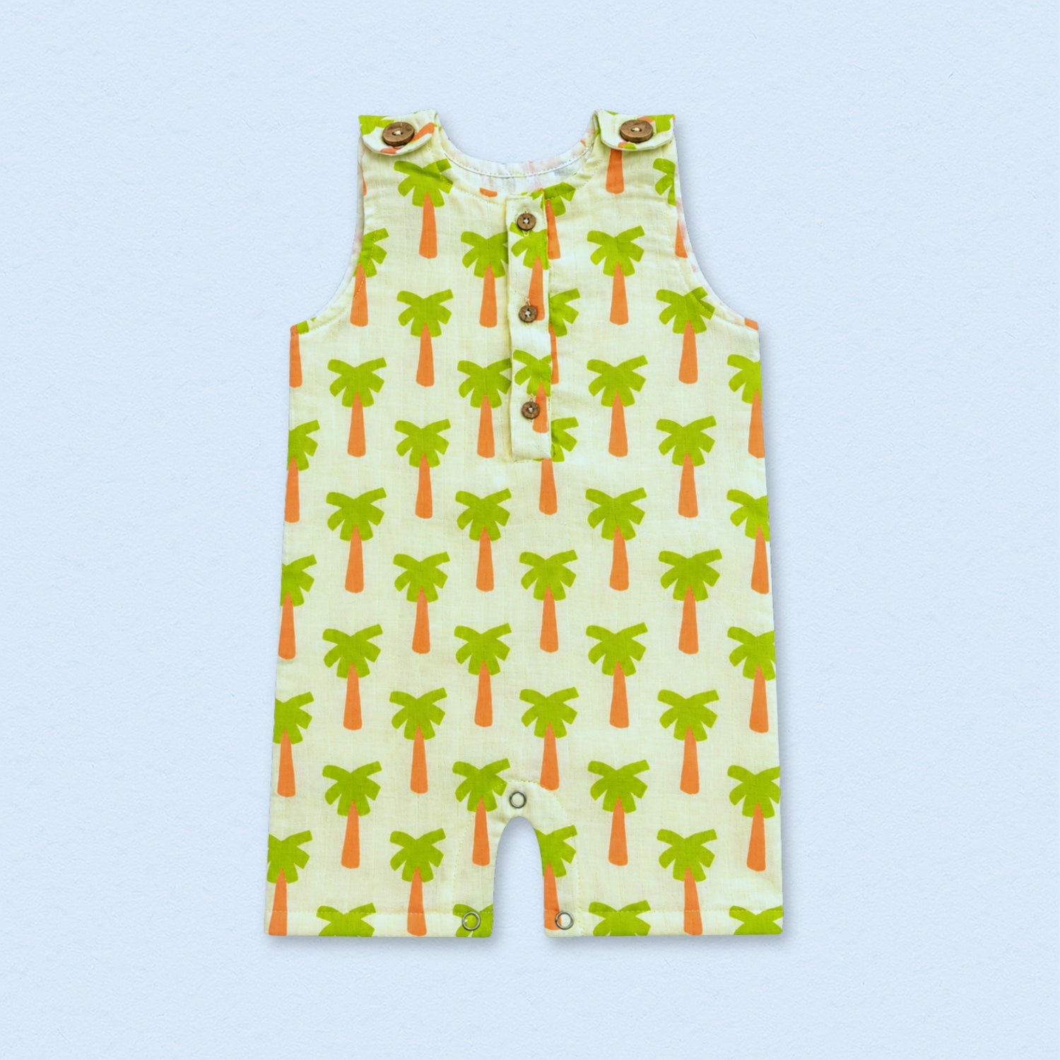 Palm Trees Muslin Double Layer Romper