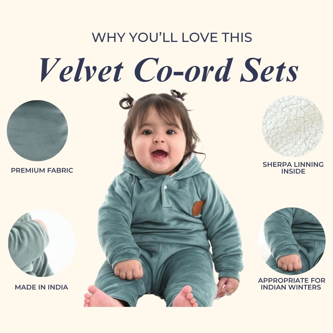 Teal Teddy Velvet Co-ord Set with Sherpa