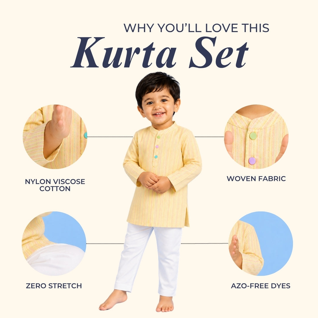 Lemon Stripes Kurta Set
