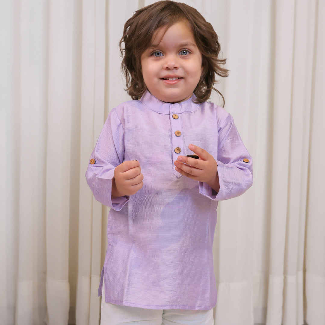 Lavender Solid Kurta Set