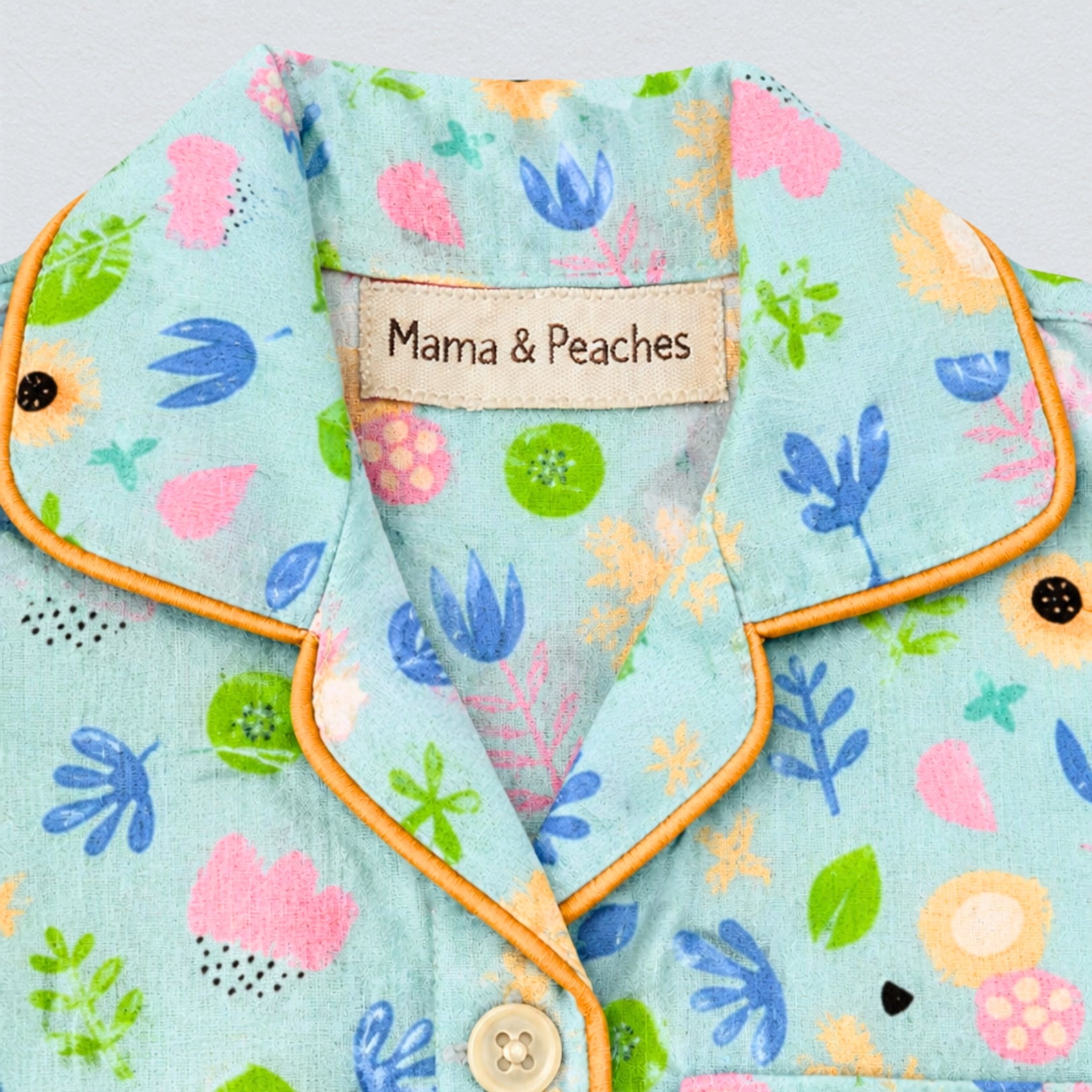 Neon Floral Full Sleeves Night Suit
