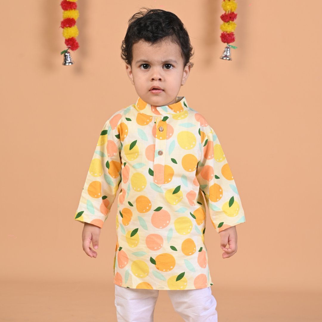 Tangy Tangerine Kurta Set