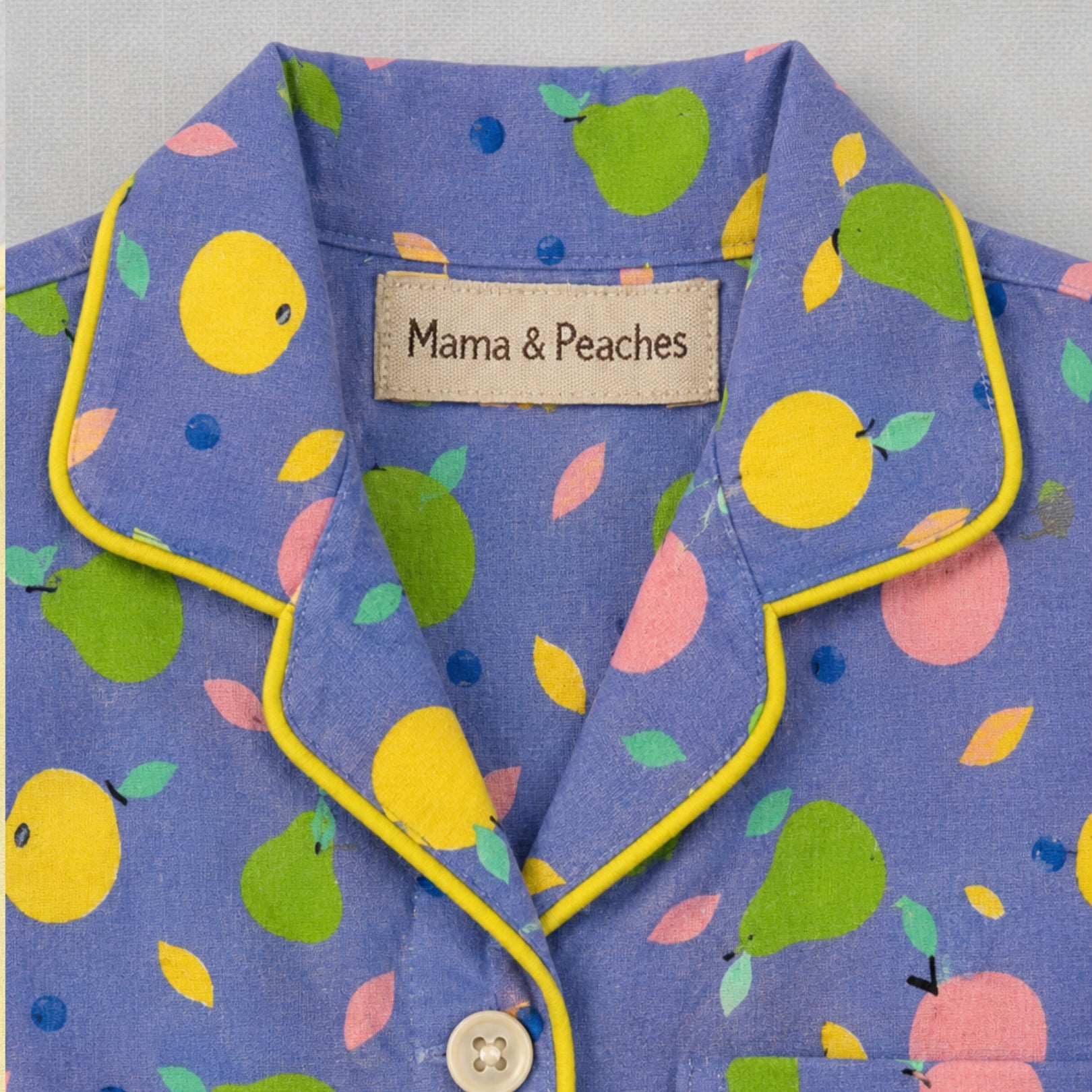 Purple Tropical Fruits Full Sleeves Night Suit
