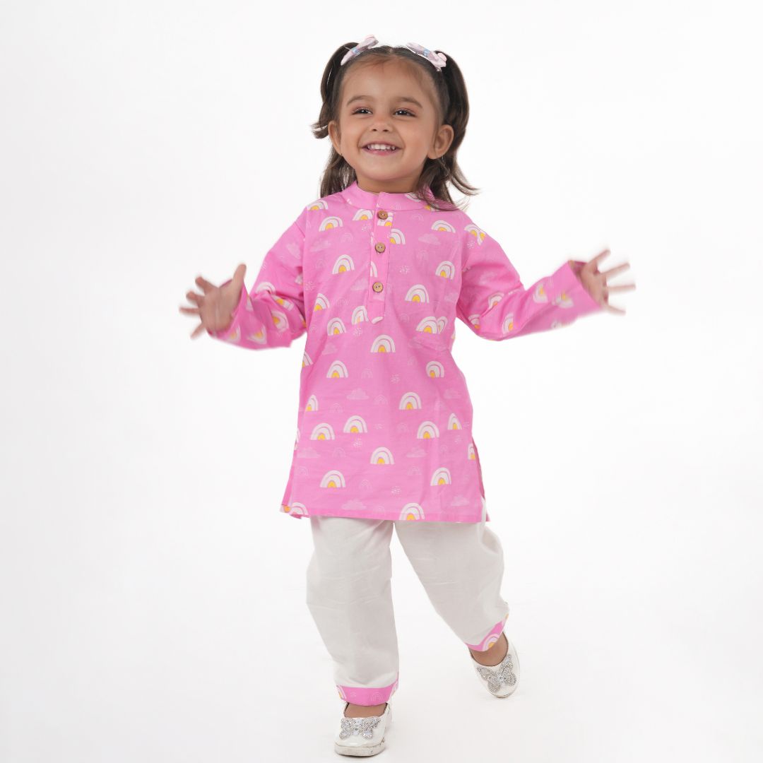 Pink Rainbows Kurta Set