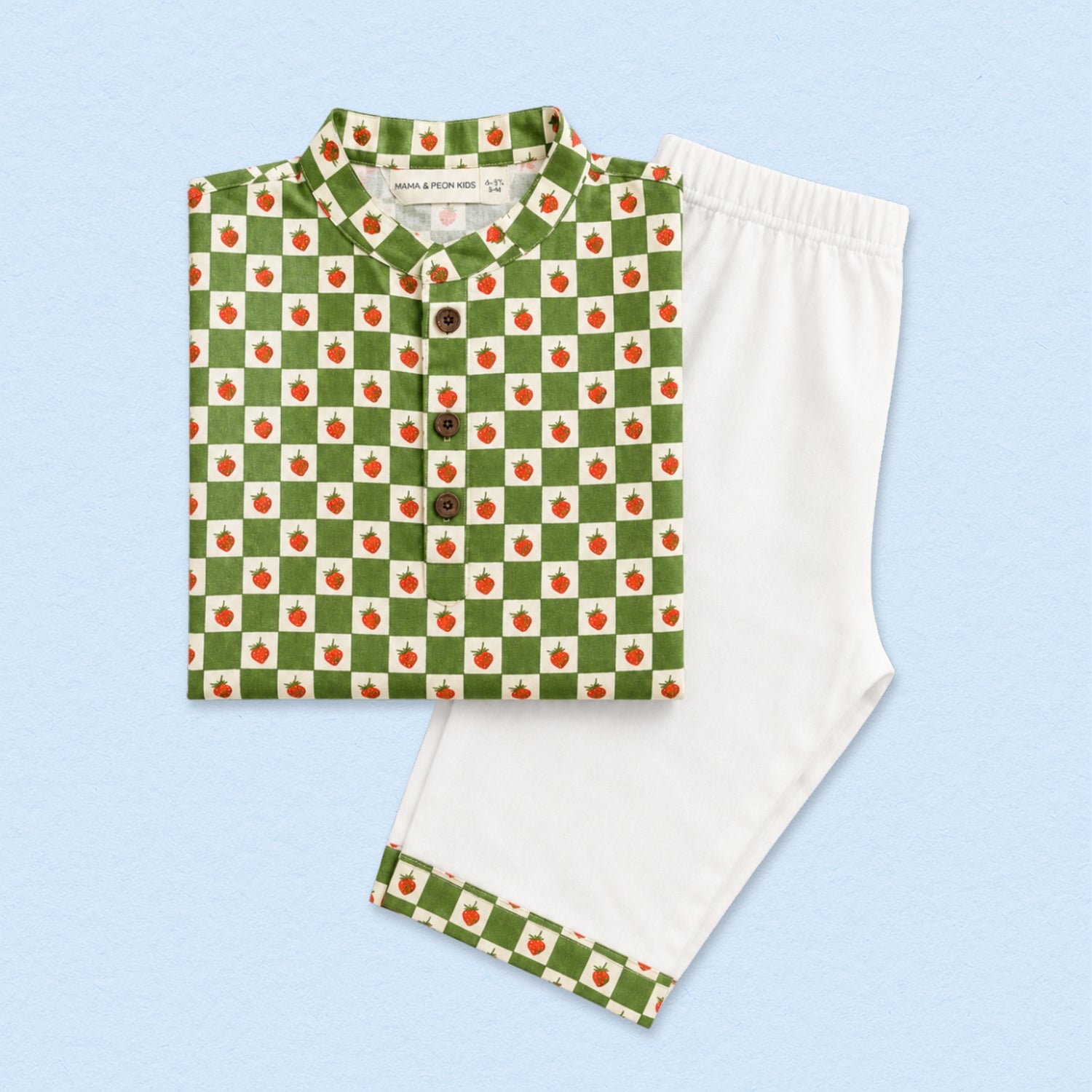 Strawberry Gingham Kurta Set