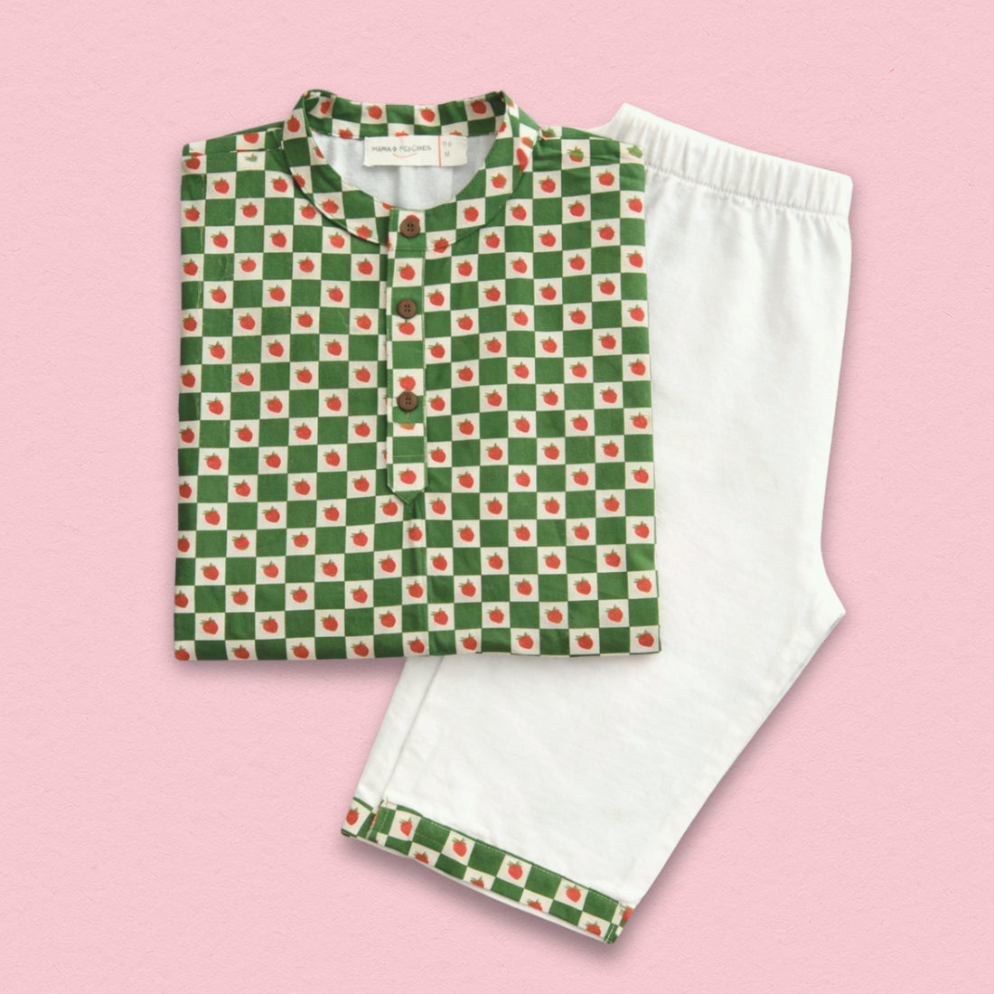 Strawberry Gingham Kurta Set