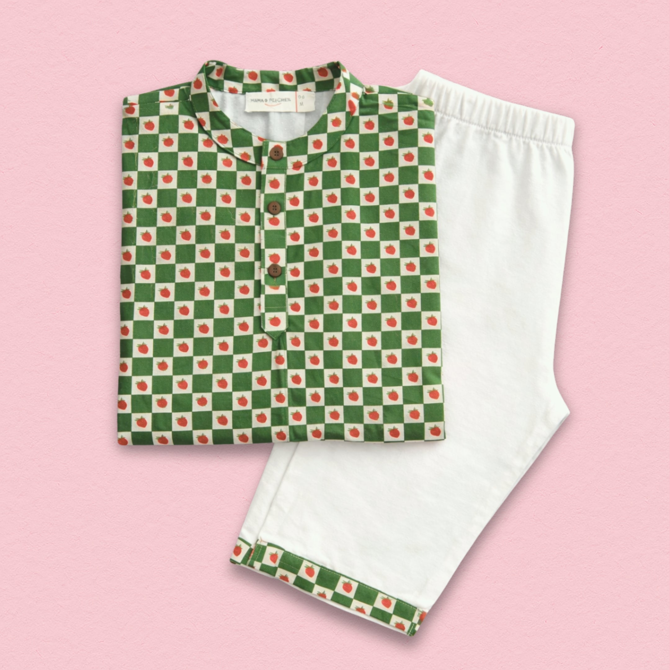 Strawberry Gingham Kurta Set