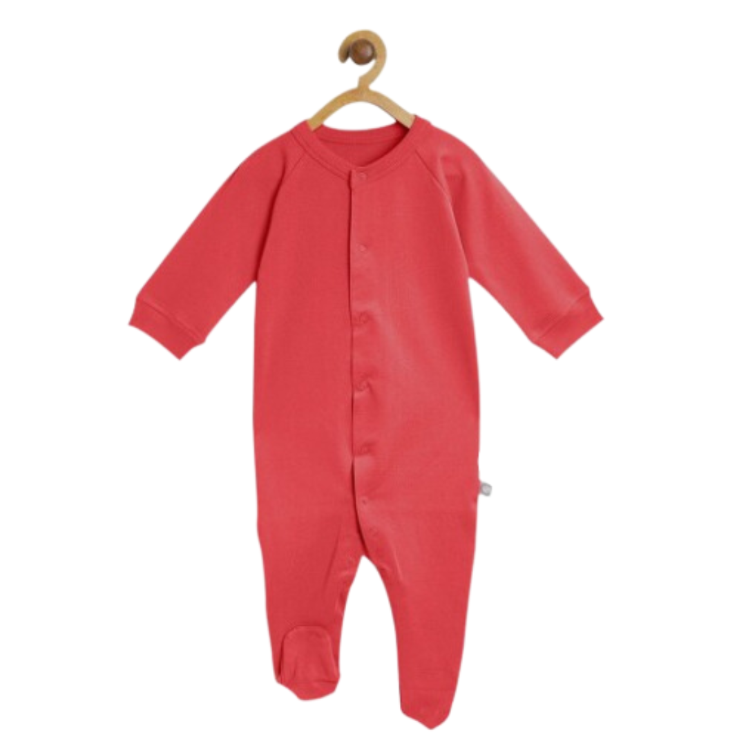 Unisex Kids Solid Cotton Sustainable Sleepsuit