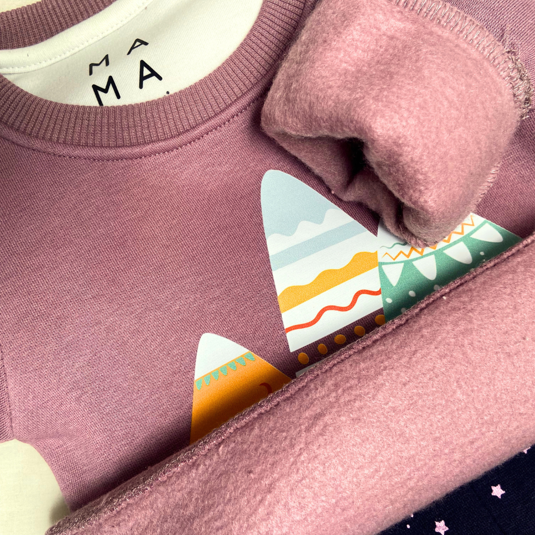 Mauve Snow Mountain Sweatshirt + Joggers Set (3-6m)