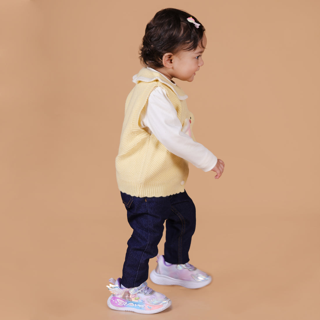 Peekaboo Rabbit Winter Sweater 2pc set - Yellow