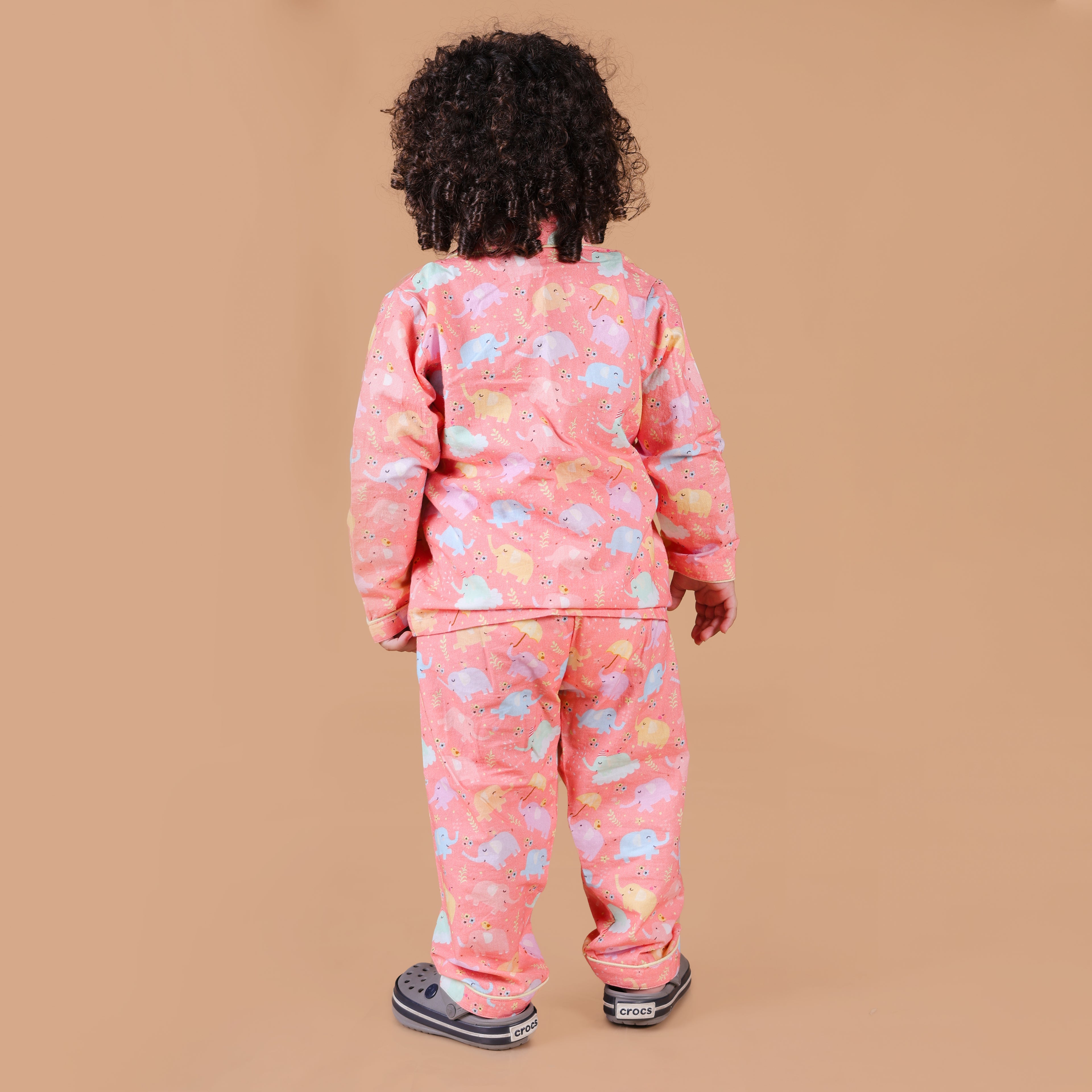 Dancing Elephants Full Sleeve Night Suit