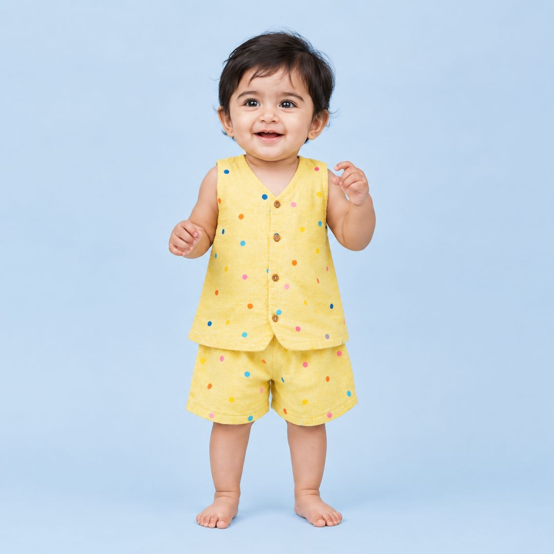 Dream Polka Jhabla Top with Shorts