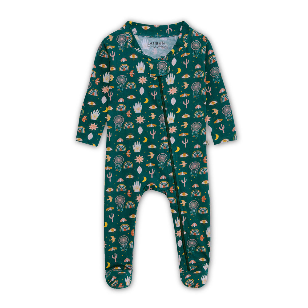 Good Vibes Only Organic Zipped Footed Sleepsuit