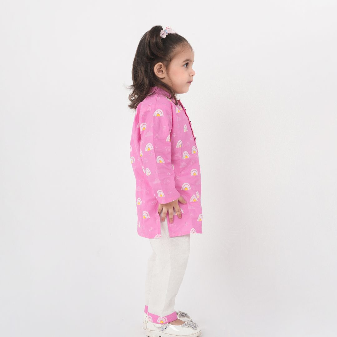 Pink Rainbows Kurta Set