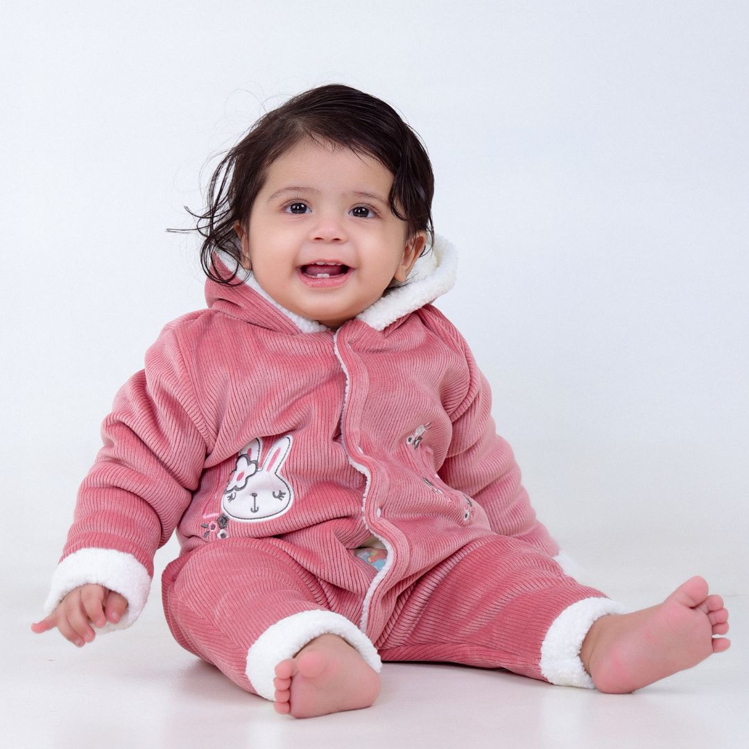 Bunny Love Jacquard Sherpa Romper