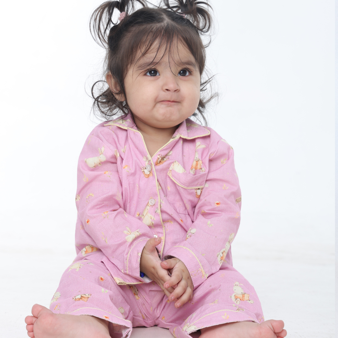 Playful Rabbits Full Sleeves Night Suit