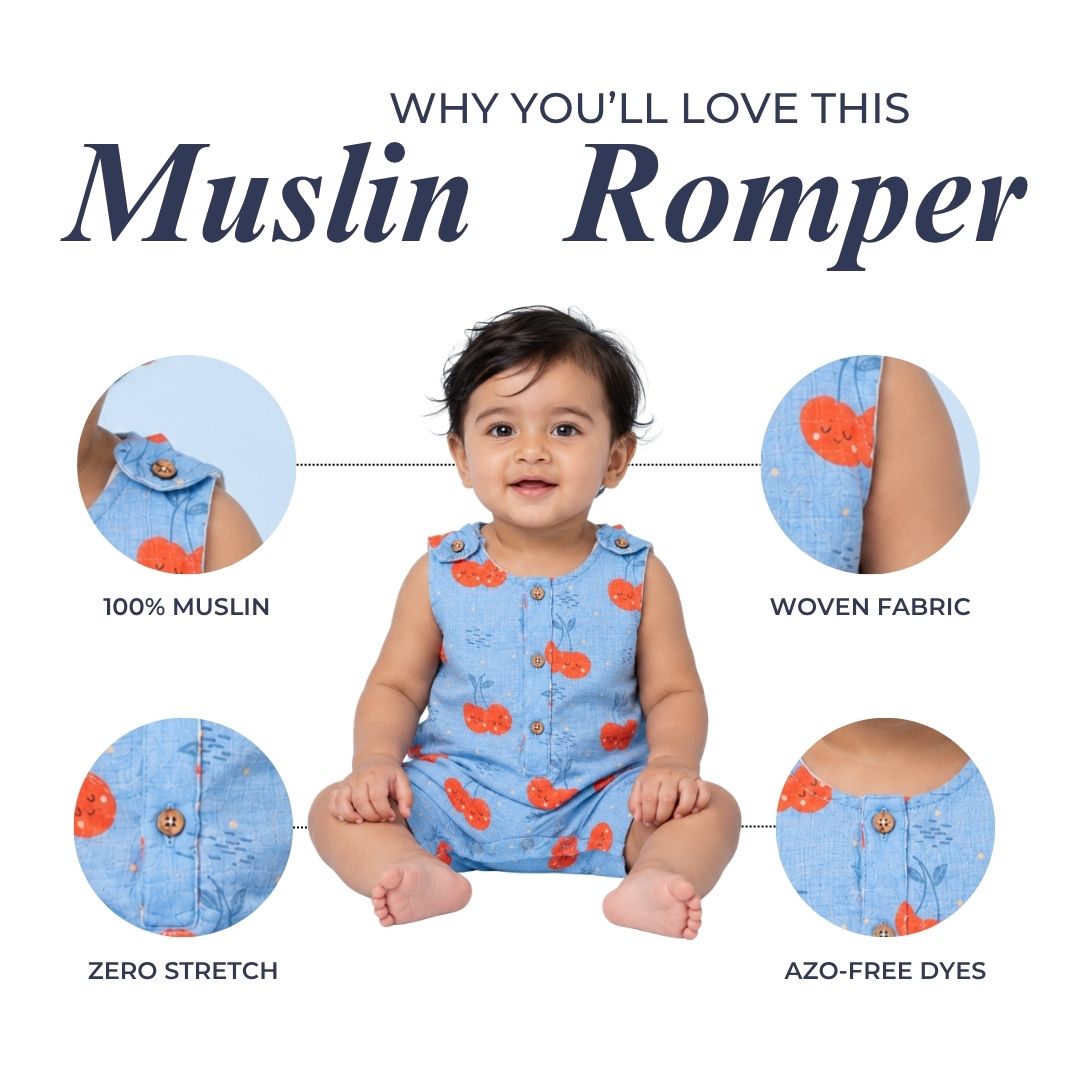 Cheeryful Muslin Double Layer Romper