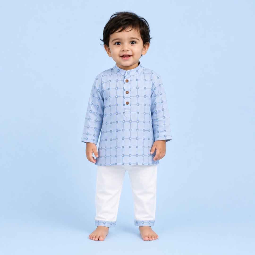 Flower Lattice Kurta Set