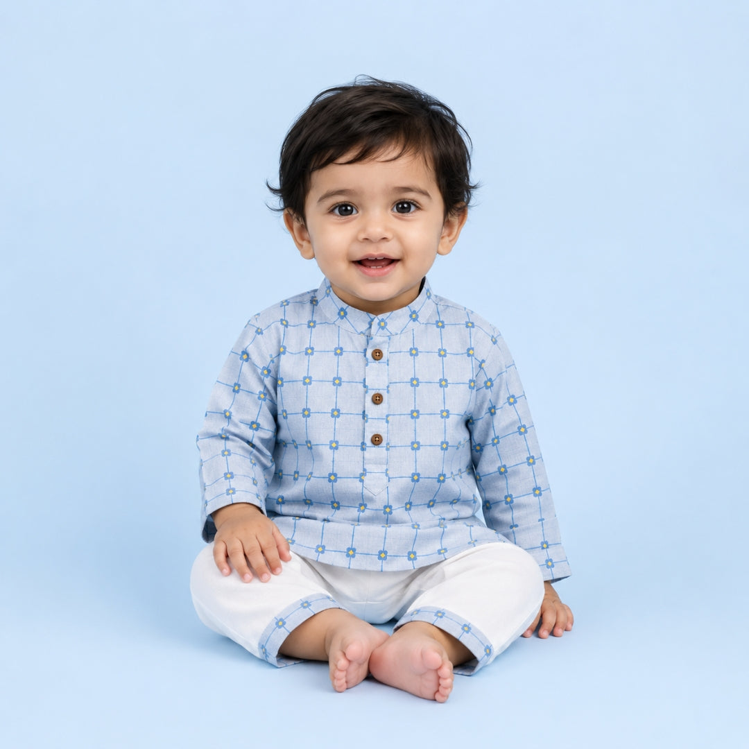 Flower Lattice Kurta Set