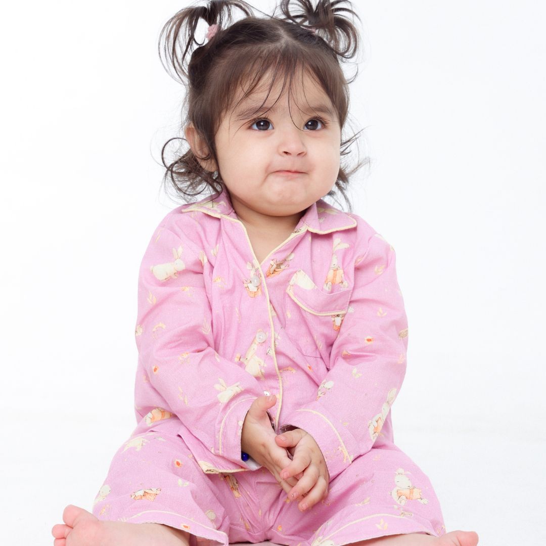 Playful Rabbits Full Sleeves Night Suit