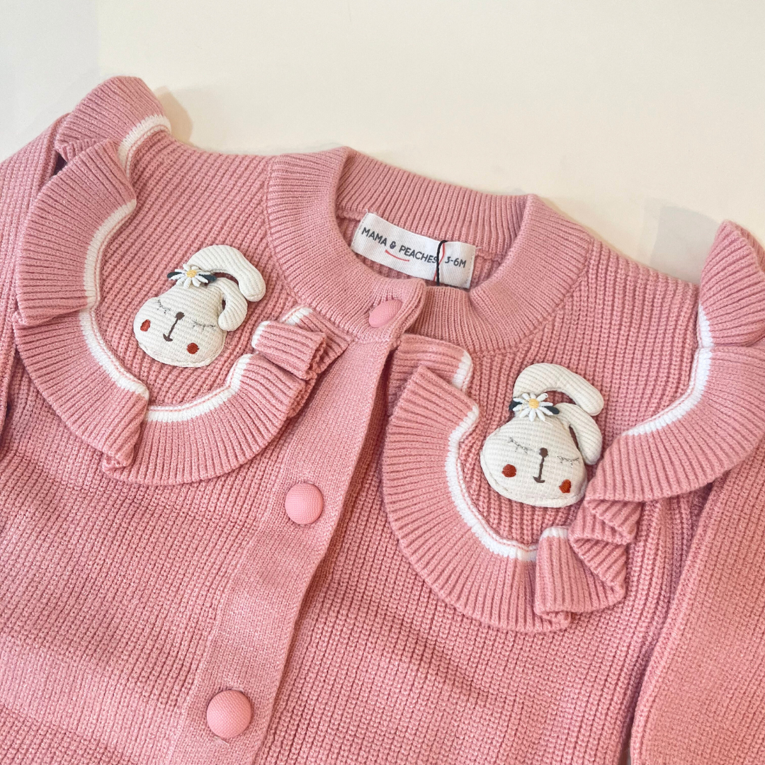 Pink Rabbit Knitted  Romper