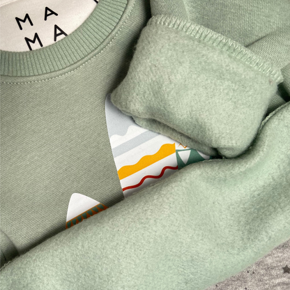 Green Snow Mountains 2-piece Sweatshirt Set
