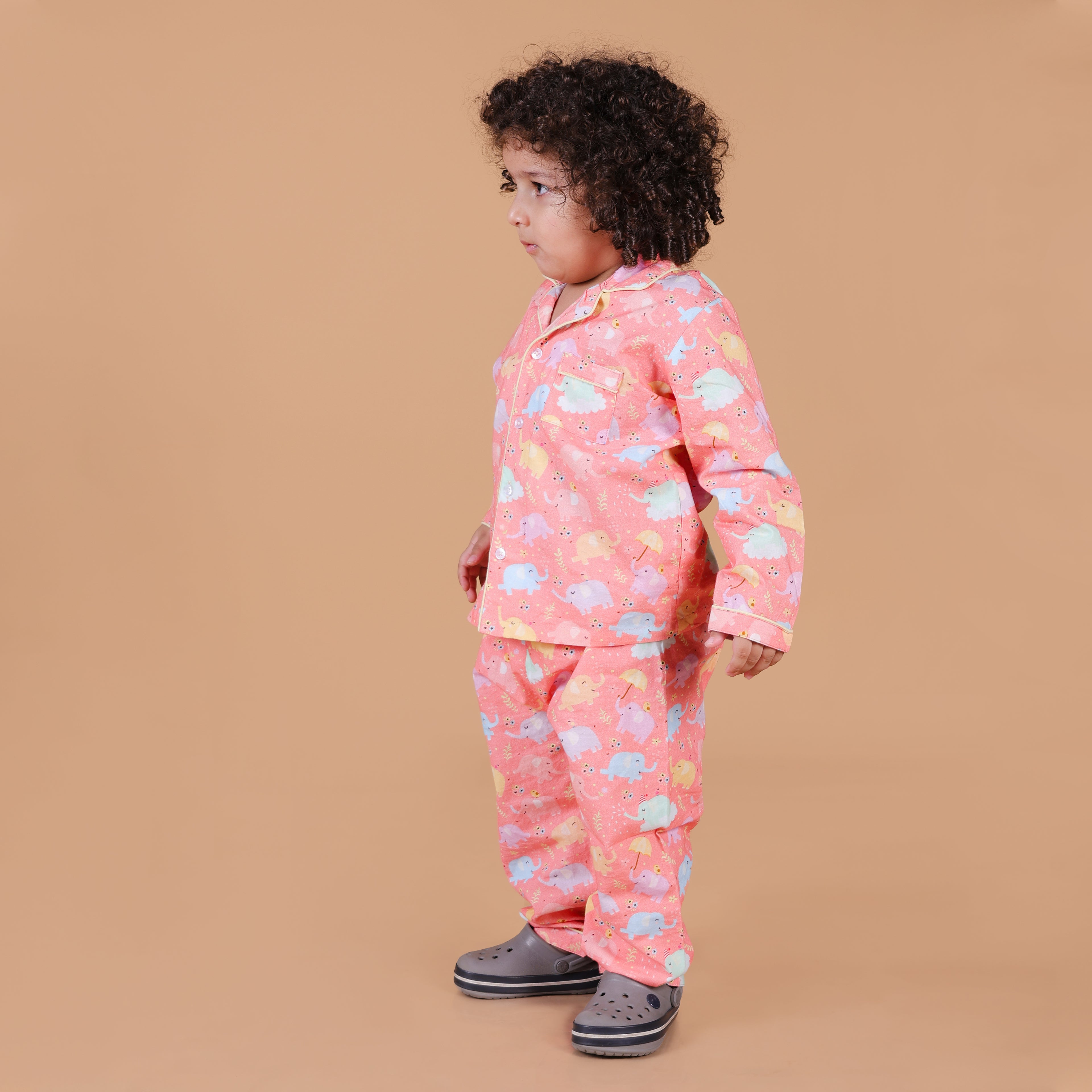 Dancing Elephants Full Sleeve Night Suit