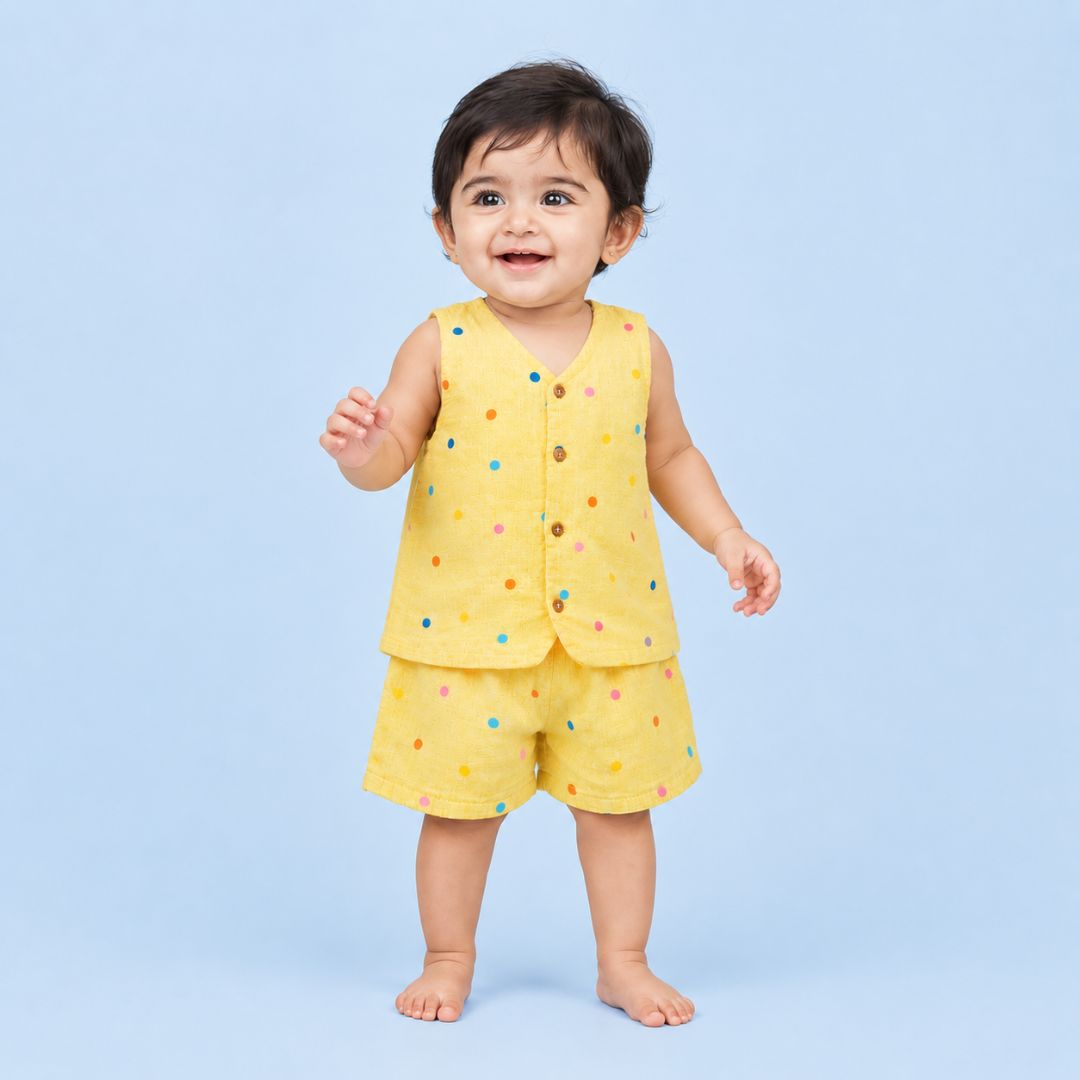 Dream Polka Jhabla Top with Shorts