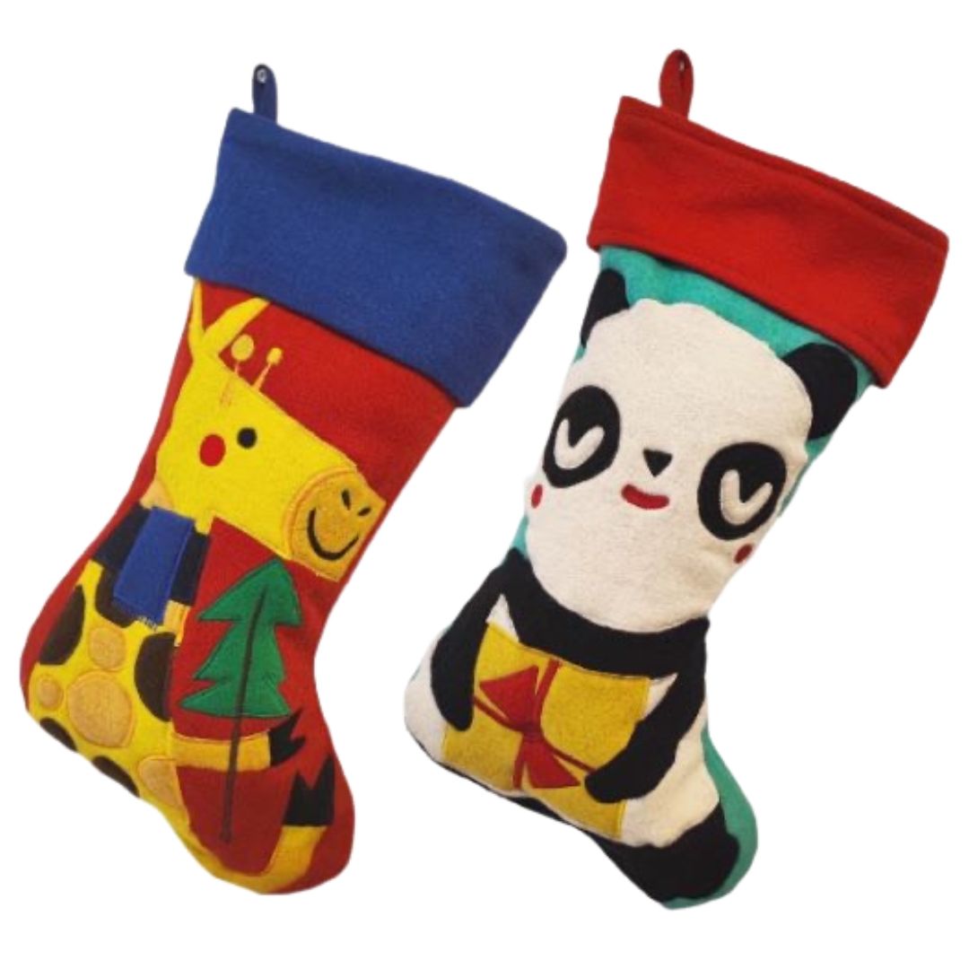 Bundle of 2 Giraffe and panda Stocking