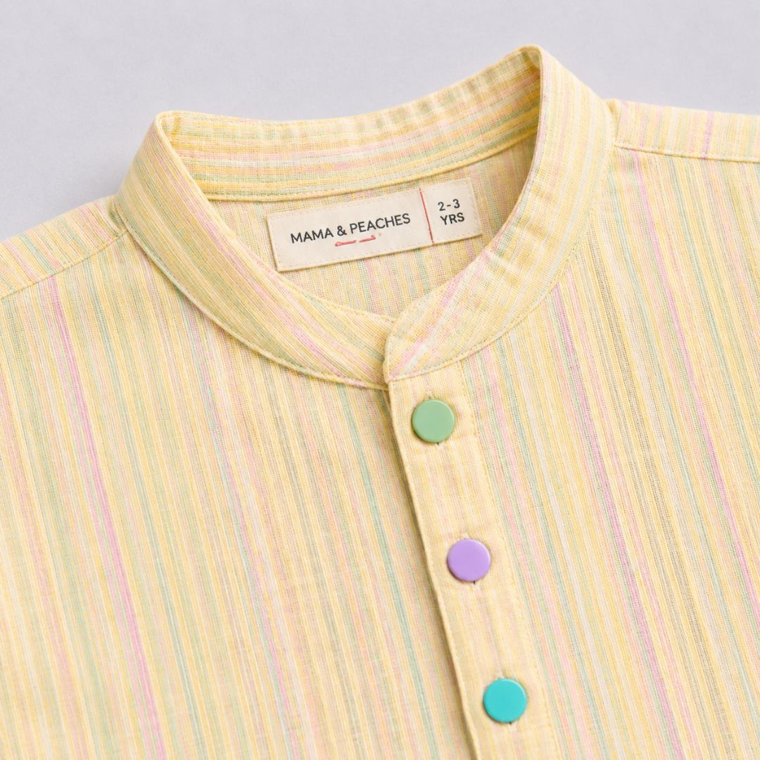Lemon Stripes Kurta Set