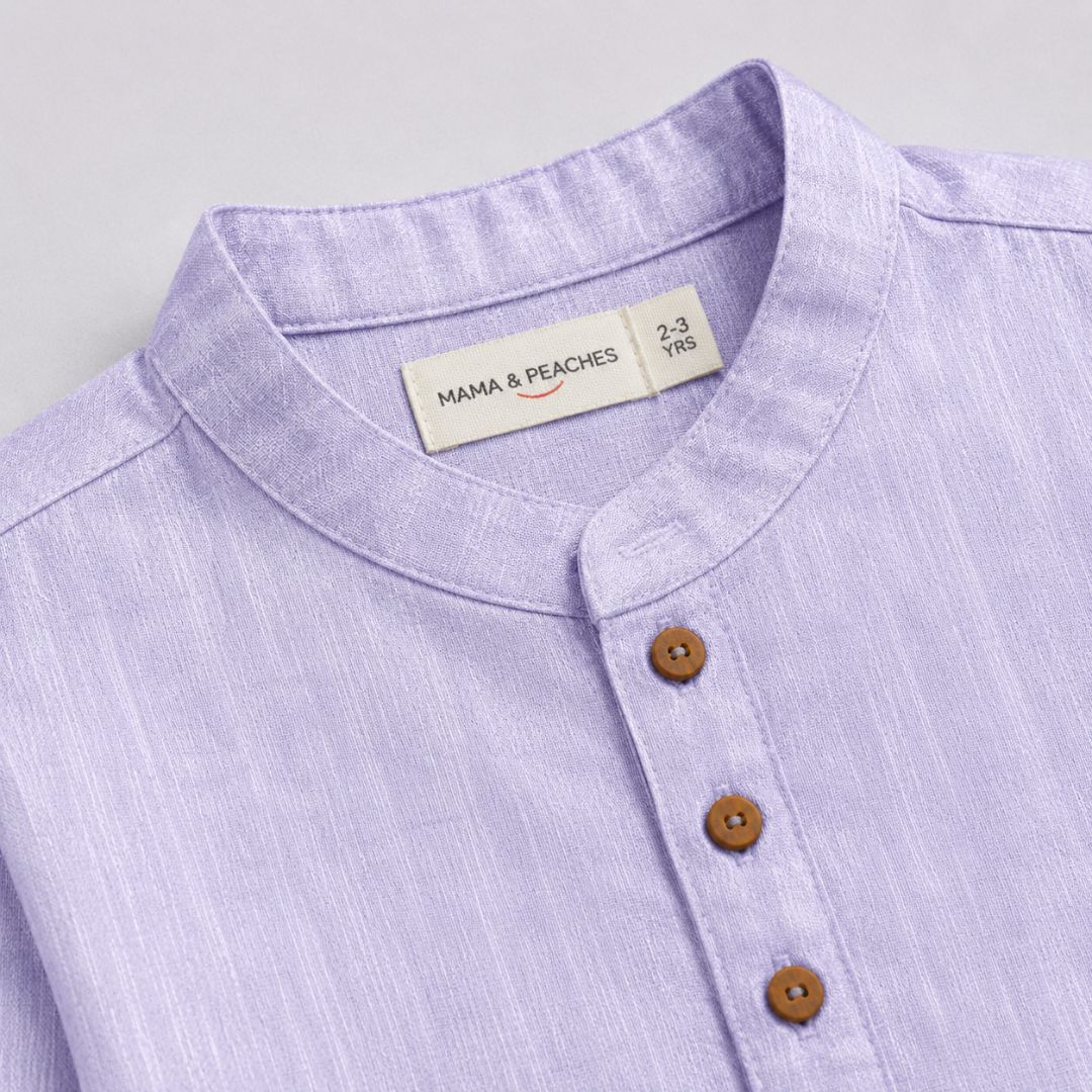 Lavender Solid Kurta Set