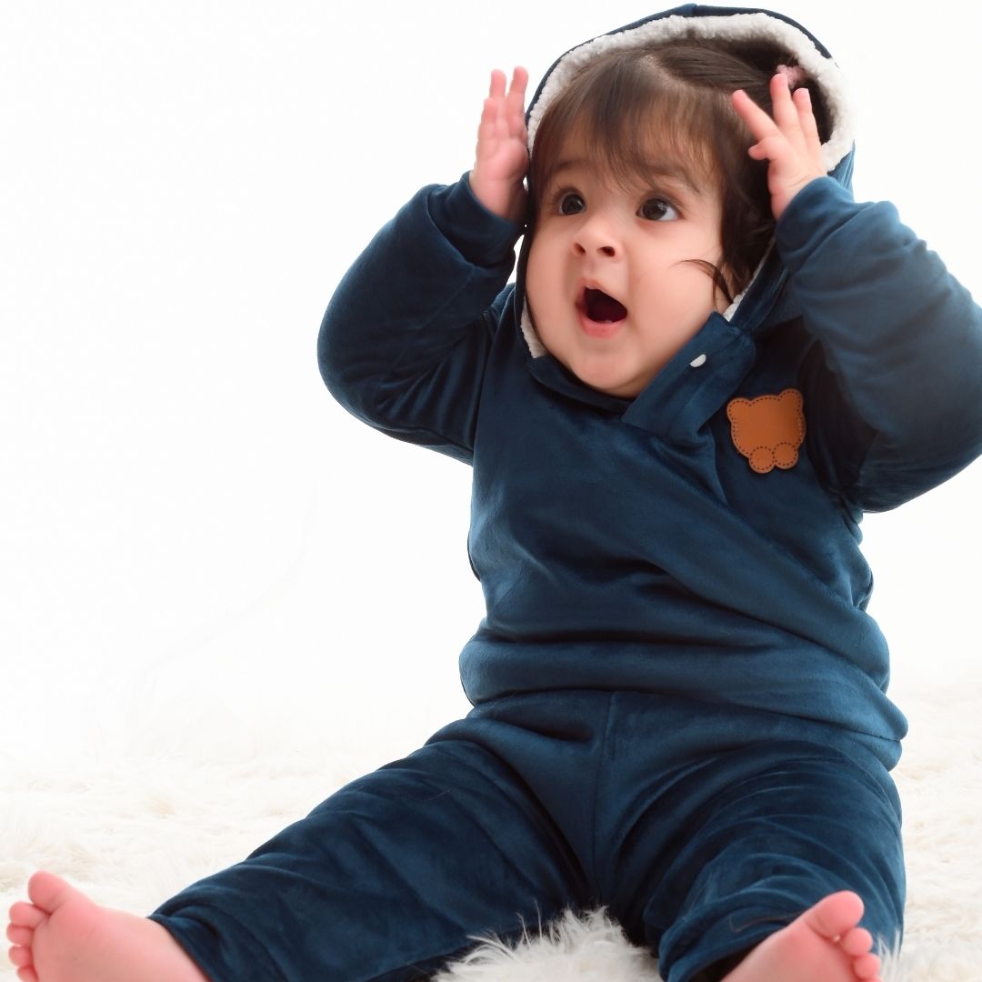 Royal Teddy Velvet Co-ord Set with Sherpa