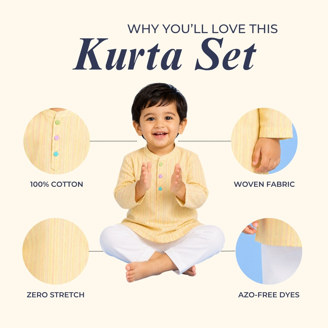 Lemon Stripes Kurta Set