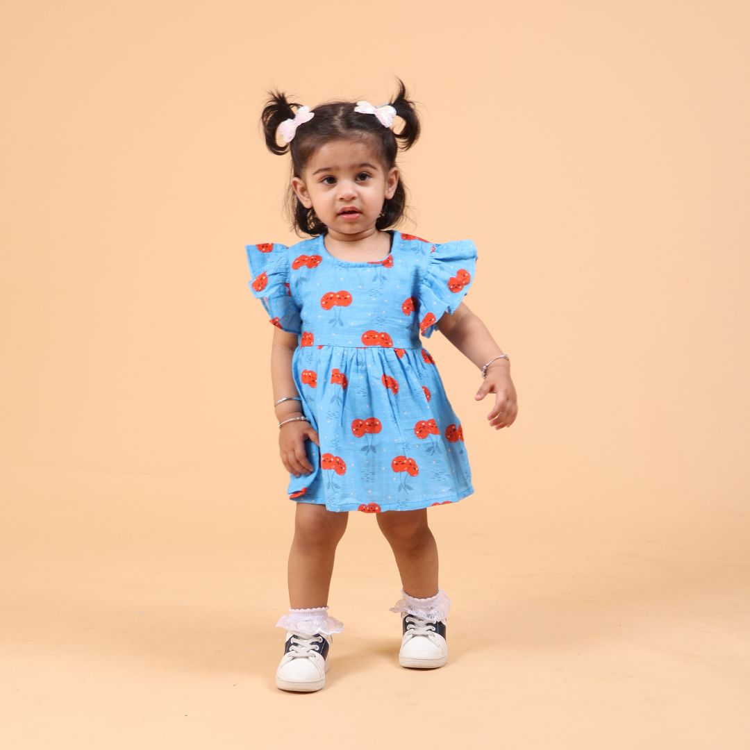 Cherryful Muslin Dress