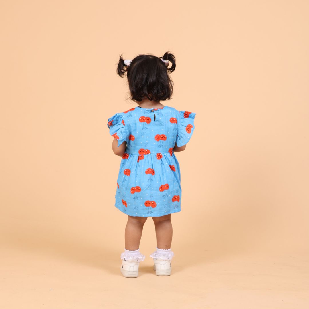 Cherryful Muslin Dress