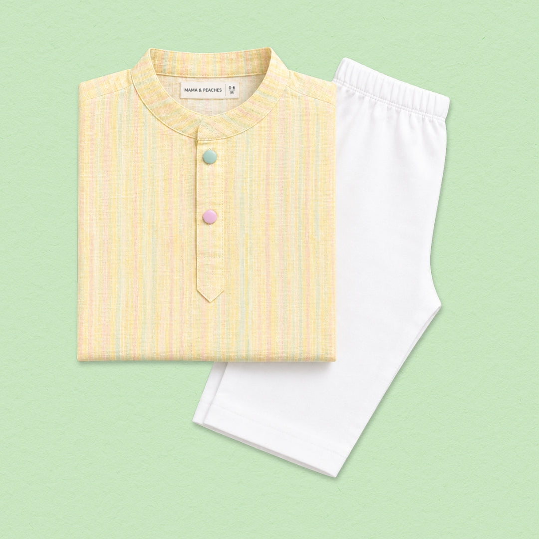 Lemon Stripes Kurta Set
