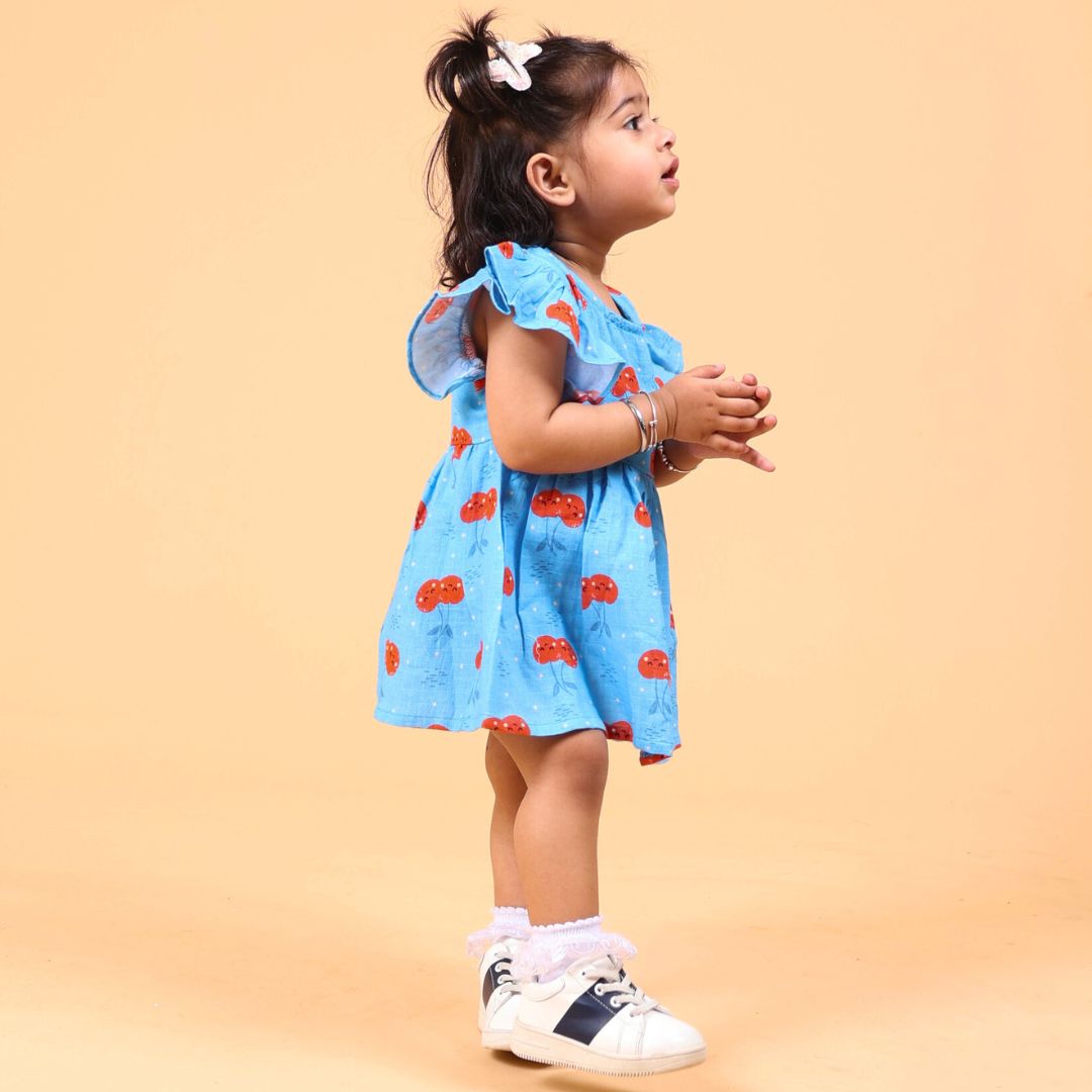 Cherryful Muslin Dress