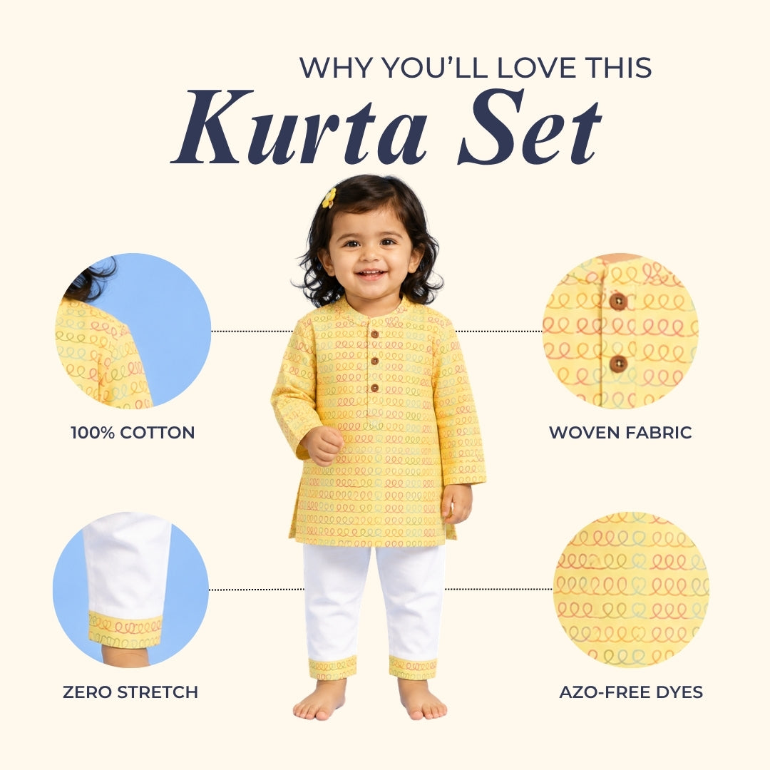 Colourful Spiral Kurta Set