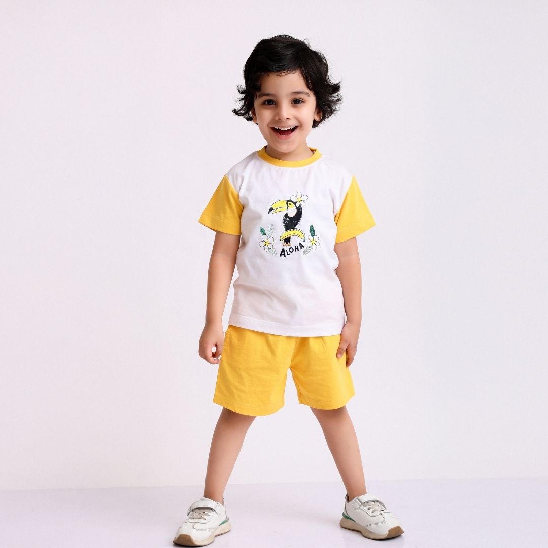 Aloha Cotton T-Shirt & Shorts Set