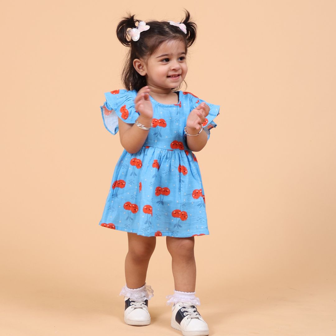 Cherryful Muslin Dress