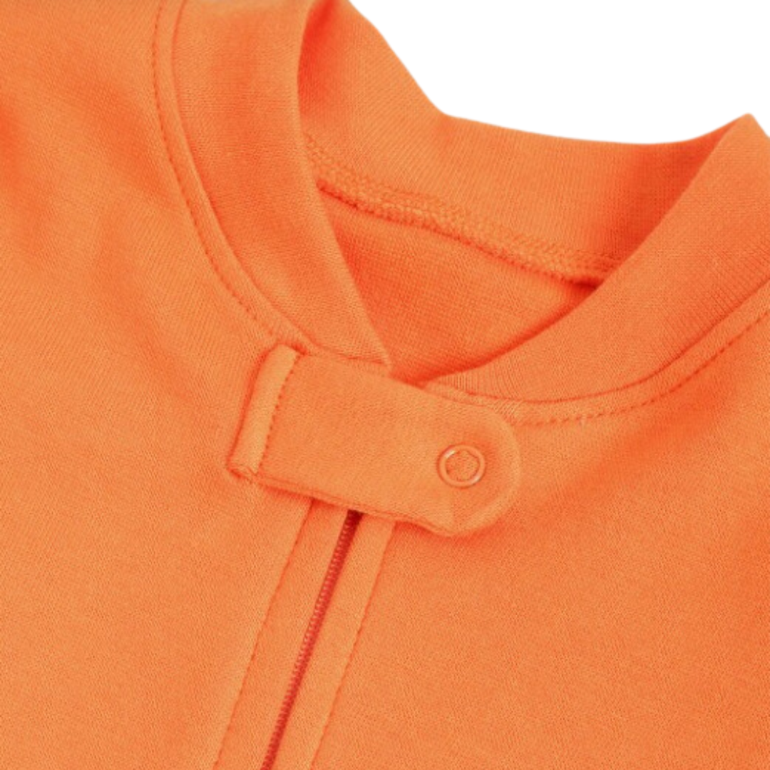 Kids Orange Solid Rompers