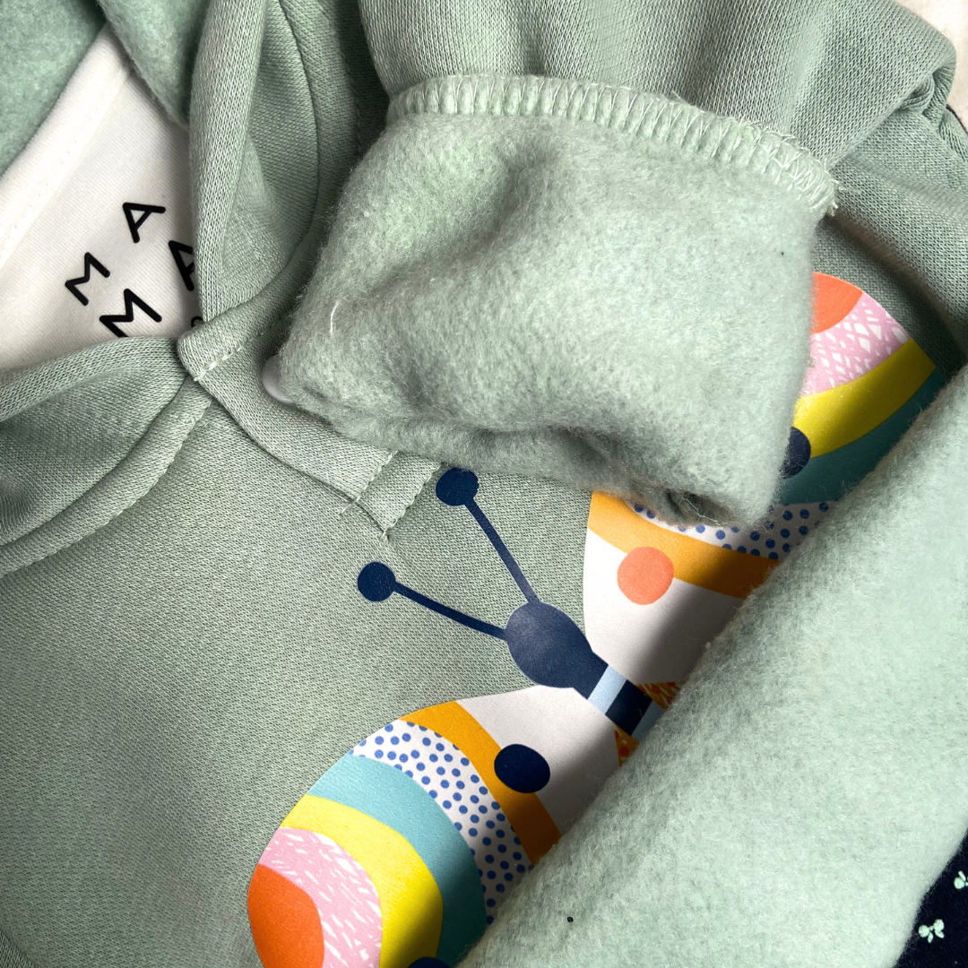 Green Butterfly Hoodie Sweatshirt + Joggers Set  (3-6m)