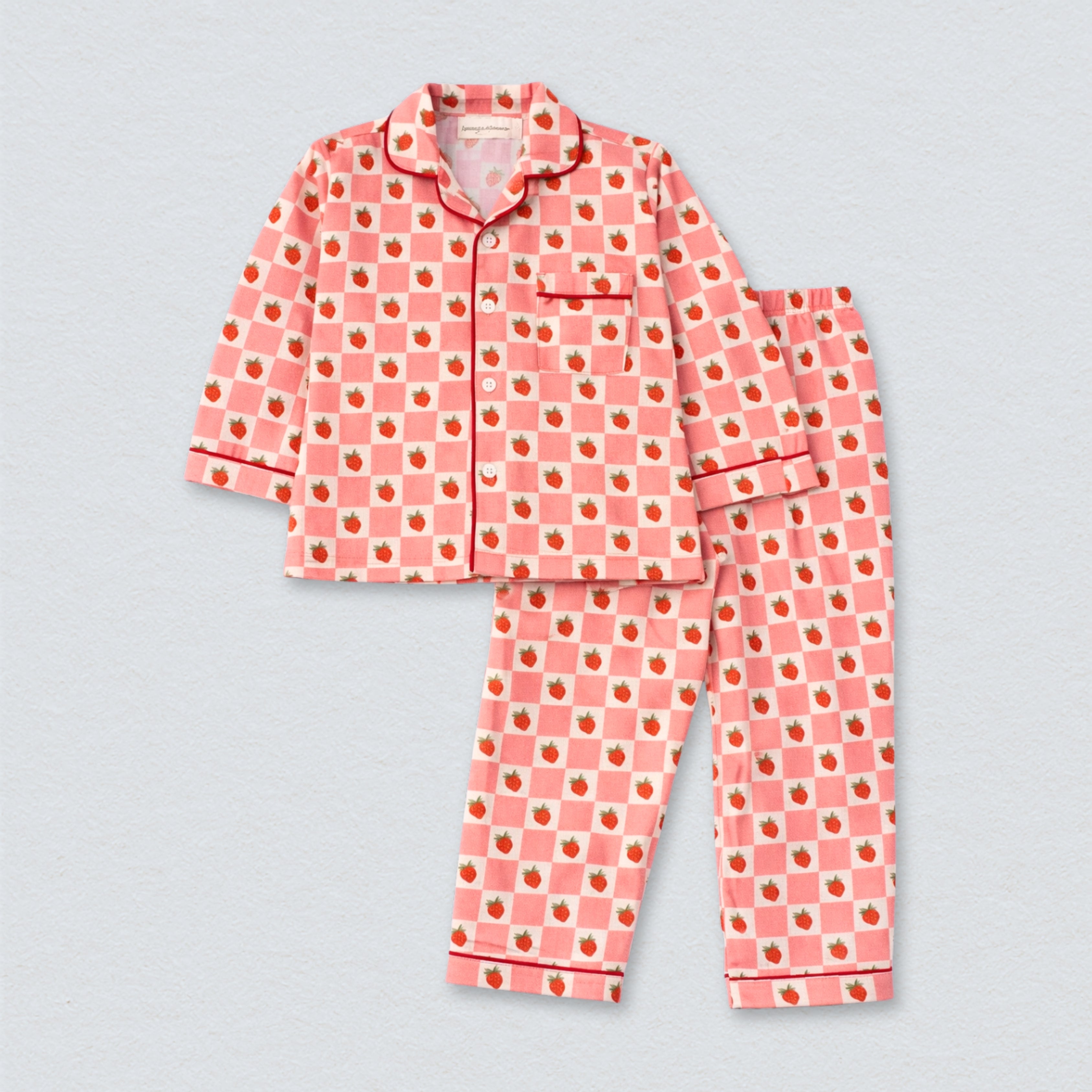 Strawberries Full Sleeves Night Suit
